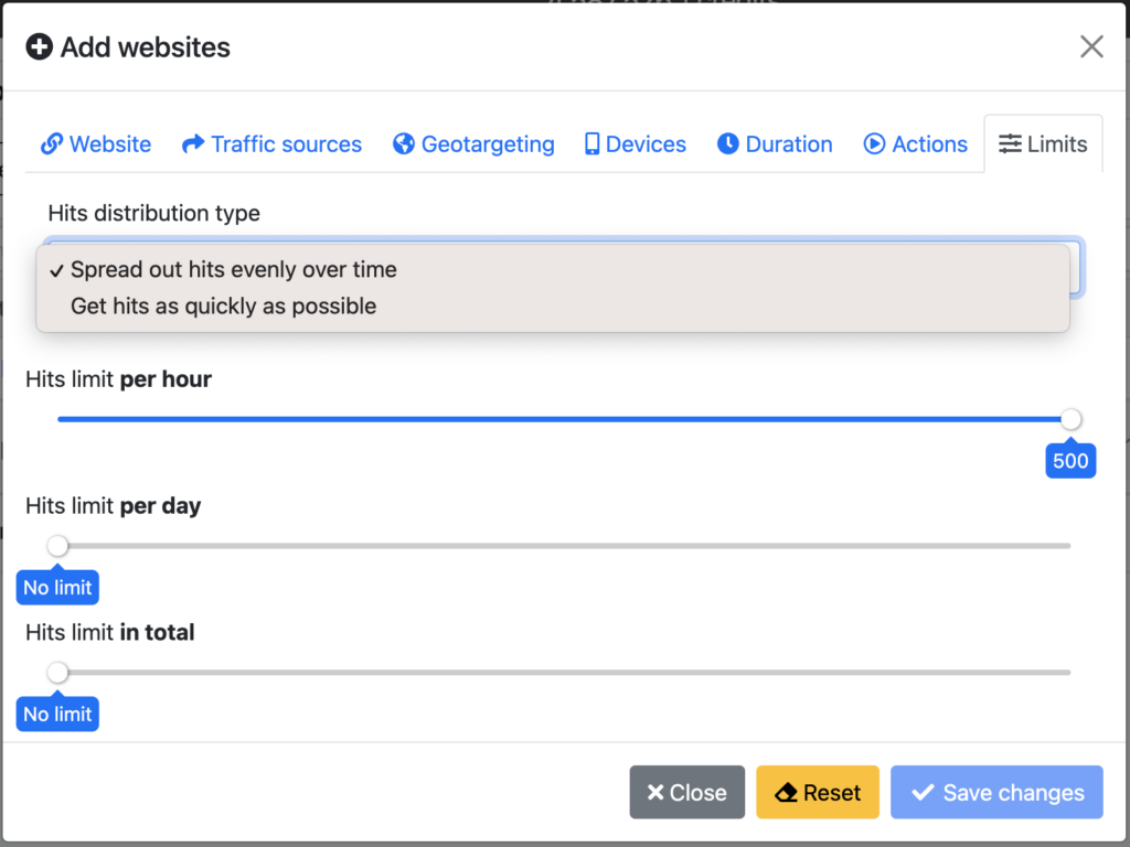 Hit distribution types